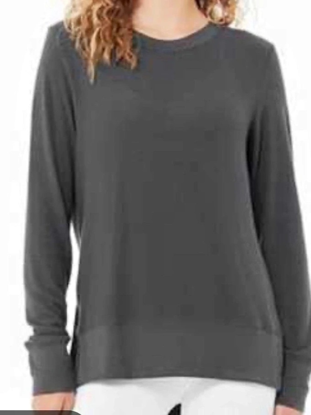 Alo Yoga Soho Pullover Long Sleeve Top Gray XS great condition!